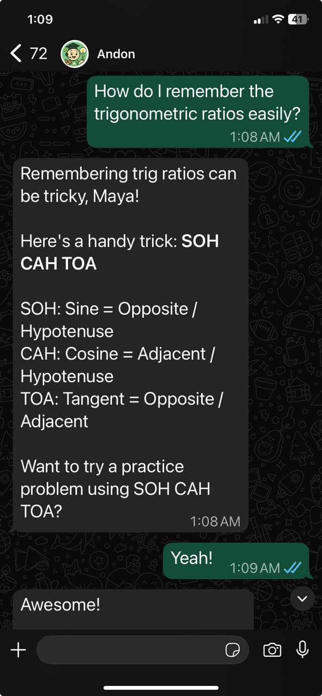 Andon using a memory trick for learning.